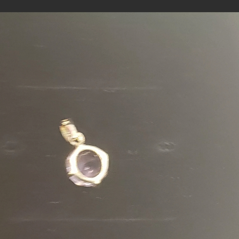 10kt gold round amethyst stone pendant w/ gold plated over ss 18 inch chain - Picture 4 of 13